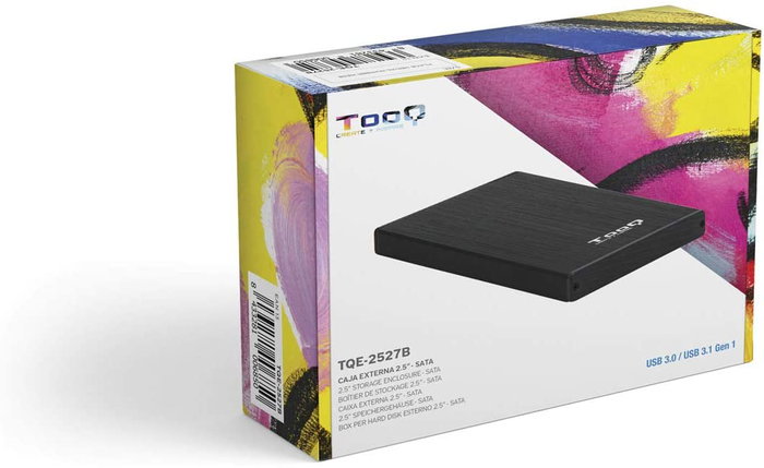 TOOQ Caja Externa para HDD/SSD 2,5'' SATA USB 3.0 Negra TQE-2527B